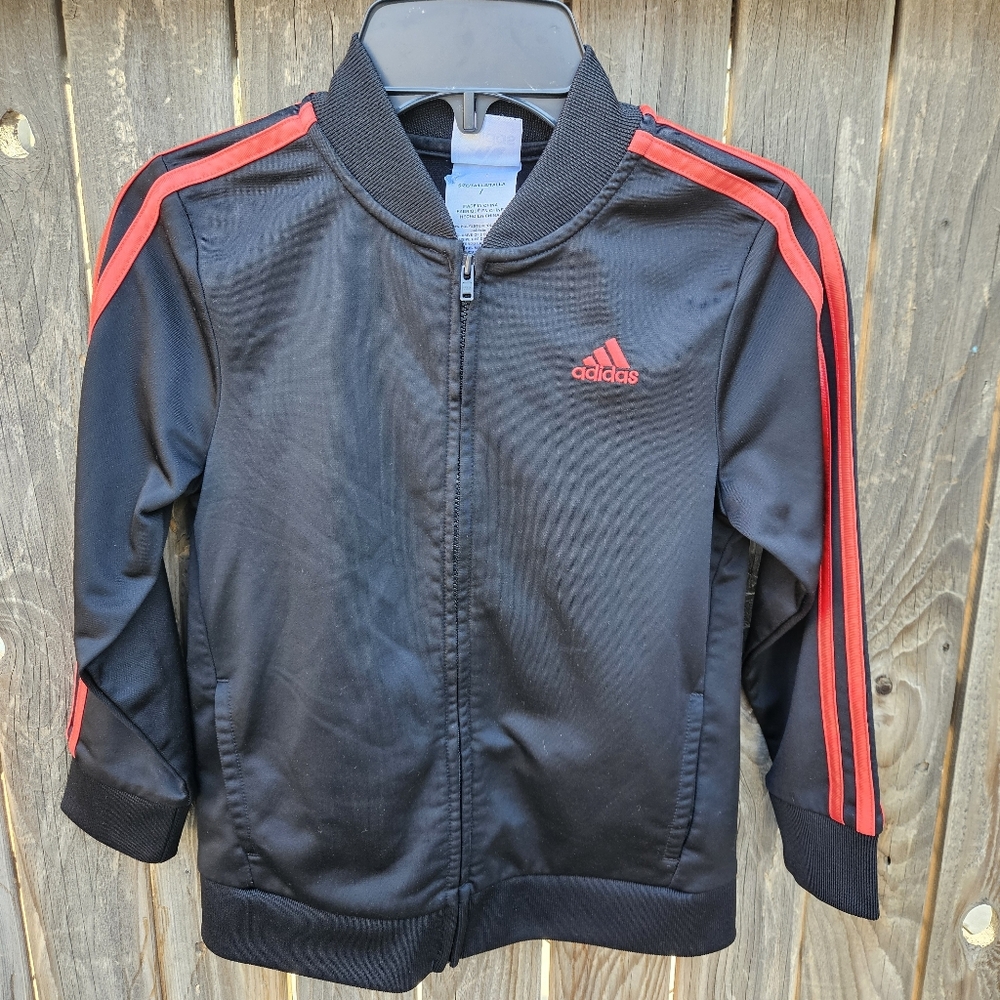 Adidas Black Jacket with Red Stripes Kids - Picture 3 of 15